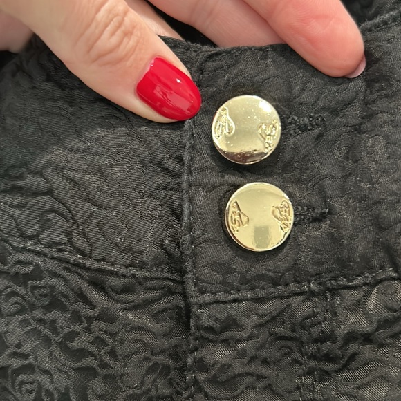 Gorgeous vintage black textured pants is golden details - Picture 3 of 6